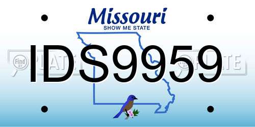 IDS9959 Missouri License Plate