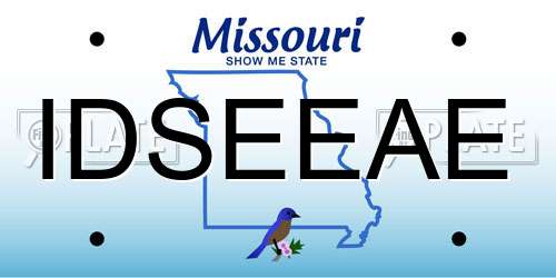IDSEEAE Missouri License Plate
