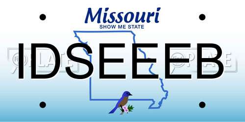 IDSEEEB Missouri License Plate