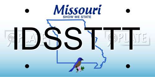 IDSSTTT Missouri License Plate
