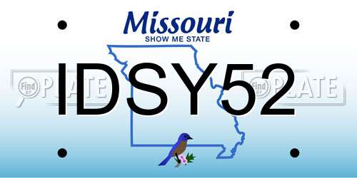 IDSY52 Missouri License Plate