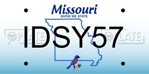 IDSY57 Missouri License Plate