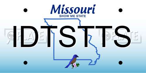 IDTSTTS Missouri License Plate