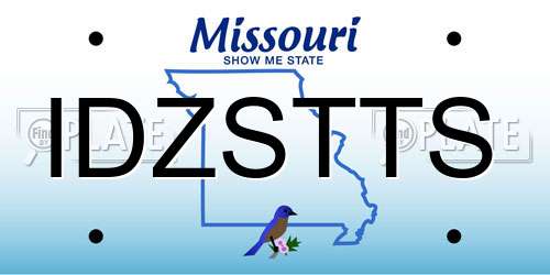 IDZSTTS Missouri License Plate