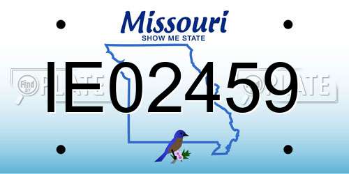 IE02459 Missouri License Plate