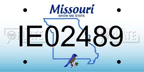 IE02489 Missouri License Plate