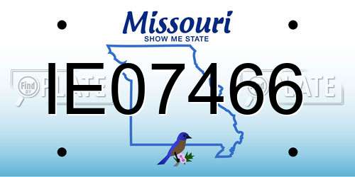 IE07466 Missouri License Plate