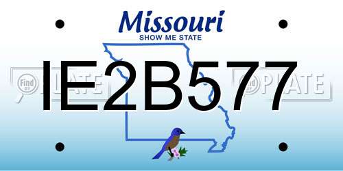 IE2B577 Missouri License Plate