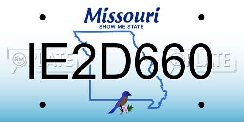 IE2D660 Missouri License Plate