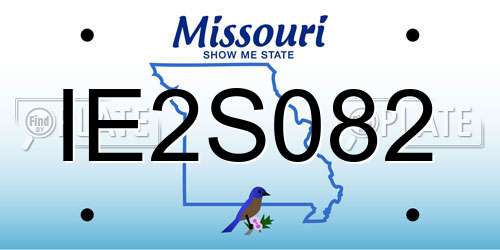 IE2S082 Missouri License Plate