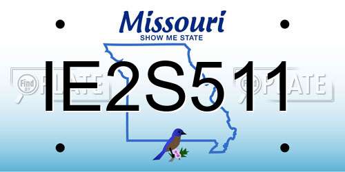 IE2S511 Missouri License Plate