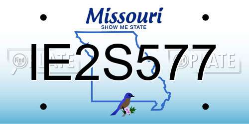 IE2S577 Missouri License Plate