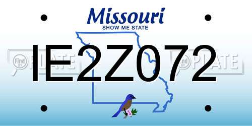IE2Z072 Missouri License Plate
