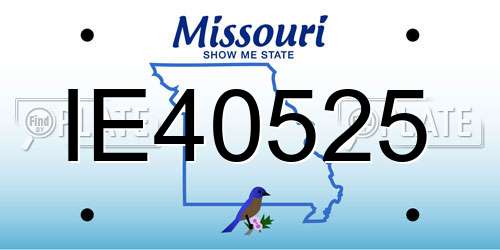 IE40525 Missouri License Plate