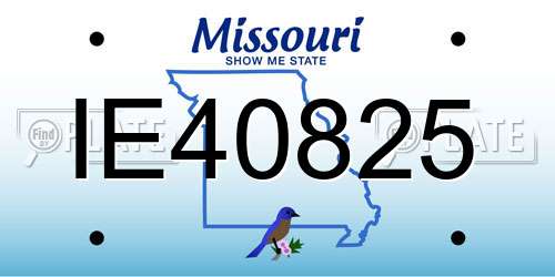 IE40825 Missouri License Plate