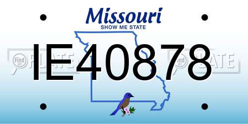 IE40878 Missouri License Plate
