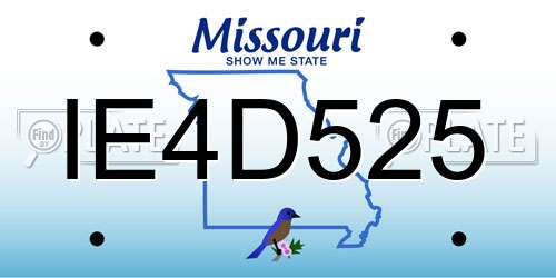 IE4D525 Missouri License Plate