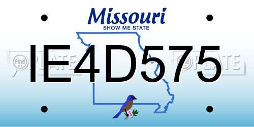 IE4D575 Missouri License Plate