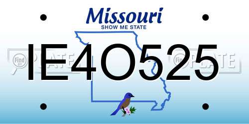 IE4O525 Missouri License Plate