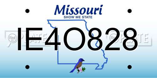IE4O828 Missouri License Plate