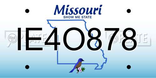IE4O878 Missouri License Plate