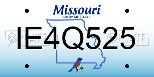 IE4Q525 Missouri License Plate