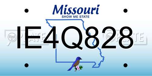IE4Q828 Missouri License Plate