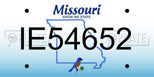 IE54652 Missouri License Plate