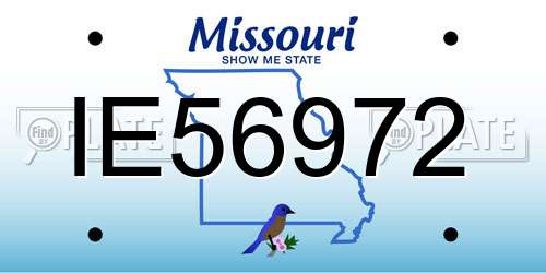 IE56972 Missouri License Plate