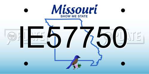 IE57750 Missouri License Plate