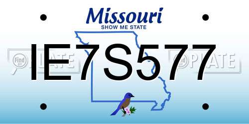 IE7S577 Missouri License Plate