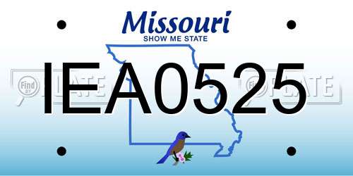 IEA0525 Missouri License Plate