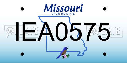 IEA0575 Missouri License Plate