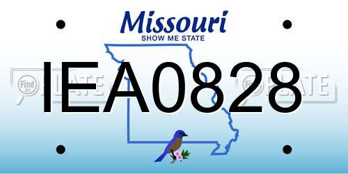 IEA0828 Missouri License Plate
