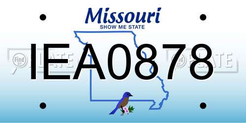 IEA0878 Missouri License Plate