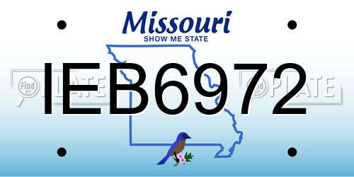 IEB6972 Missouri License Plate