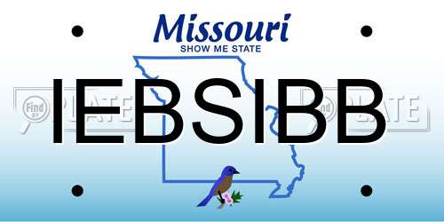 IEBSIBB Missouri License Plate