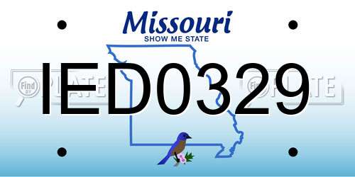 IED0329 Missouri License Plate