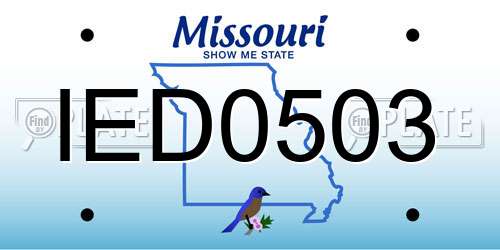 IED0503 Missouri License Plate