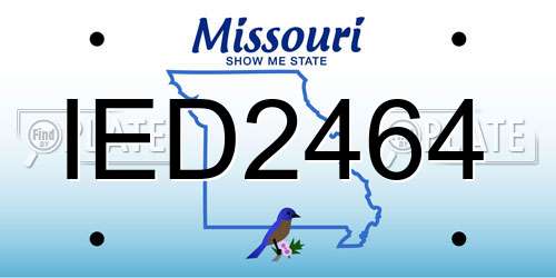 IED2464 Missouri License Plate