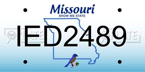 IED2489 Missouri License Plate