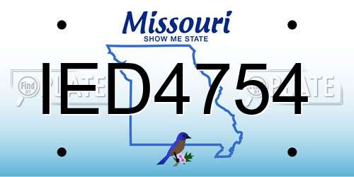 IED4754 Missouri License Plate