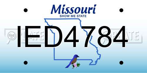 IED4784 Missouri License Plate