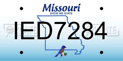 IED7284 Missouri License Plate