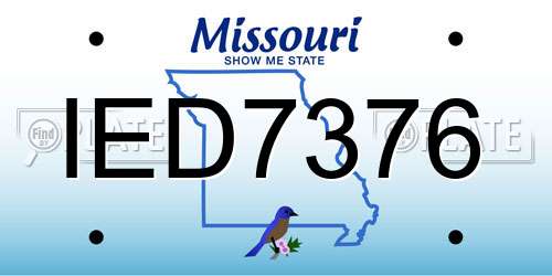 IED7376 Missouri License Plate