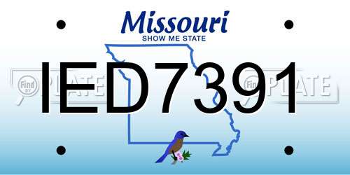 IED7391 Missouri License Plate