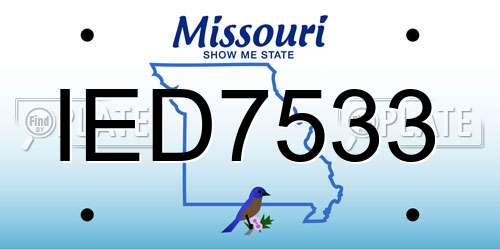 IED7533 Missouri License Plate