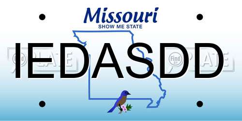IEDASDD Missouri License Plate