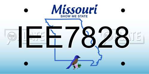 IEE7828 Missouri License Plate