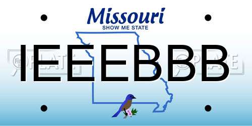 IEEEBBB Missouri License Plate